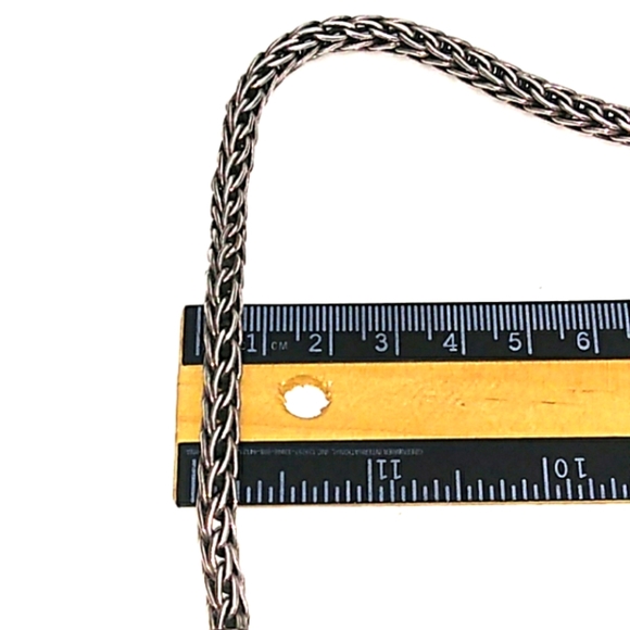 SUBSTANTIAL Sterling Silver Wheat Chain Toggle Necklace VINTAGE - Picture 3 of 8